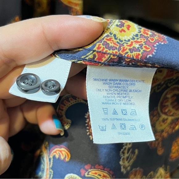 Lands’ End Multicolor Long Sleeve Button Down Blouse - Picture 6 of 6